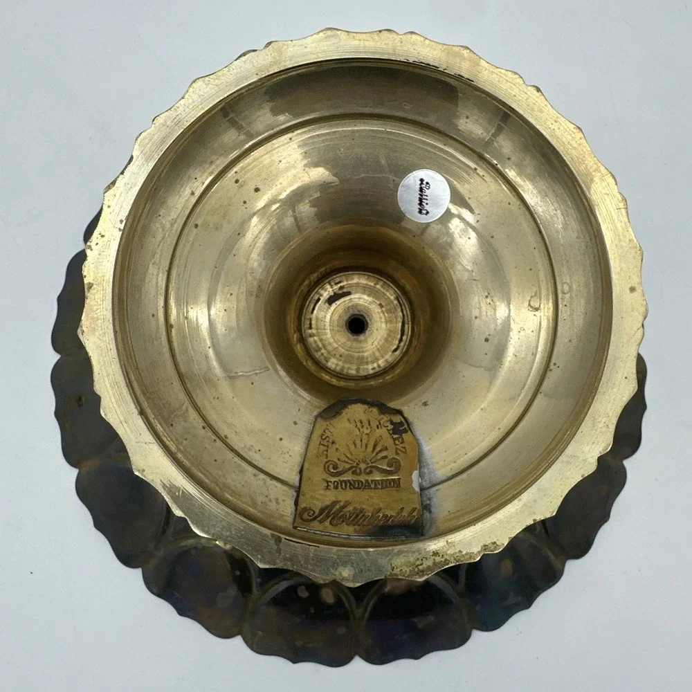 Vintage Antique Mottahedeh Brass Footed Candy Dish Decor Holder 4